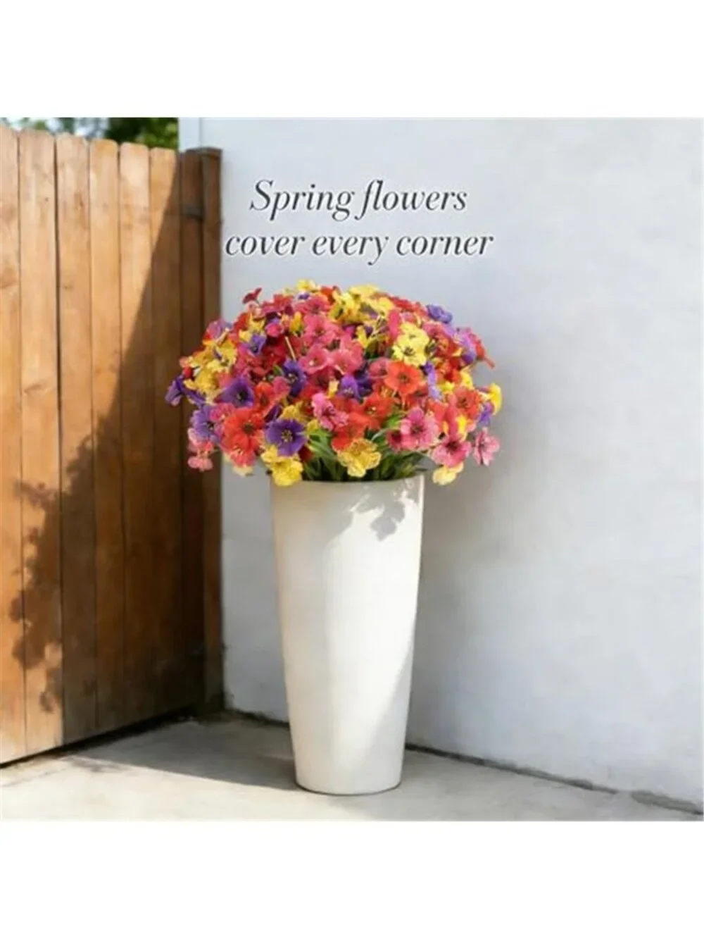 16 Bundle Fake Flowers Outdoor UV Resistant Faux Wildflowers Garden Yard Decor